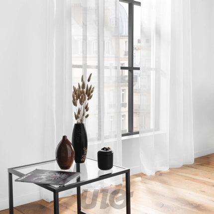 Transparant gordijn met ringen 140 x 240 cm wit