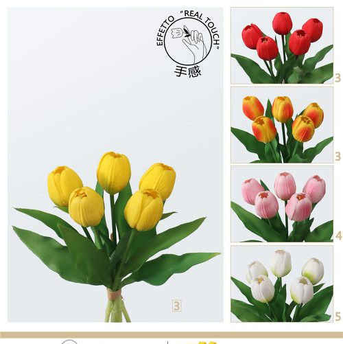Kunst tulpenboeket – 5 bloemen