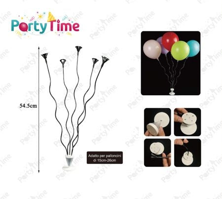Set van 5 zwarte ballonstokjes