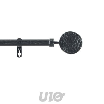 Uitschuifbare gordijnroede Ø 19 mm, 210–380 cm – Bullette zwart