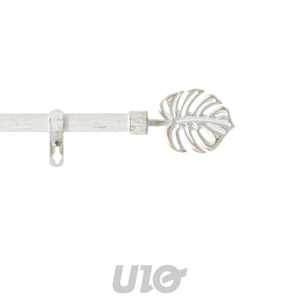 Uitschuifbare gordijnroede 19 mm 210-380 cm Tropi wit/goud
