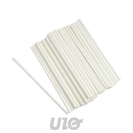 Witte papieren rietjes 20 cm, 50 stuks