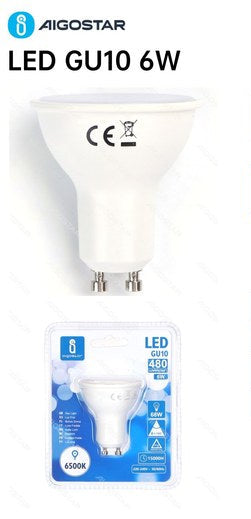 LED GU10 spot 6W 6500K 480 lm