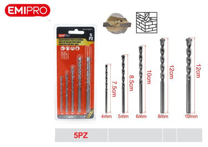 Set spiraalboren voor muur 5 stuks