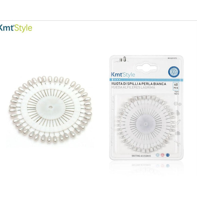 Witte Parelspeldenwiel 40 Stuks (9200108)