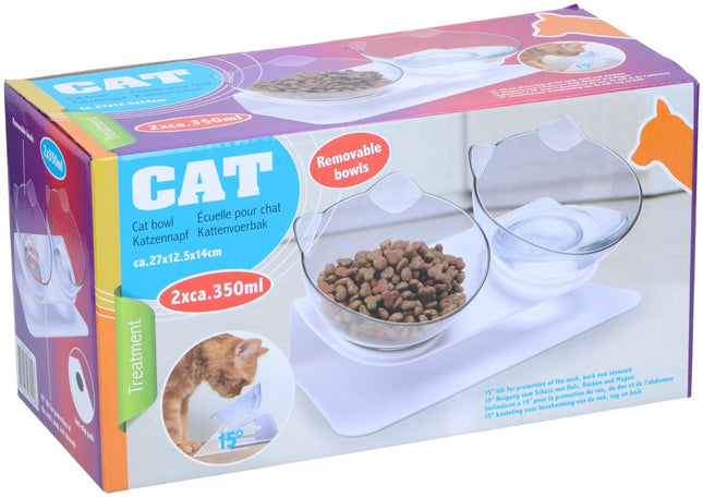 Kattenvoerbak duo – 2 × 350 ml