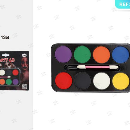 Ronde schminkset 8 kleuren 1set