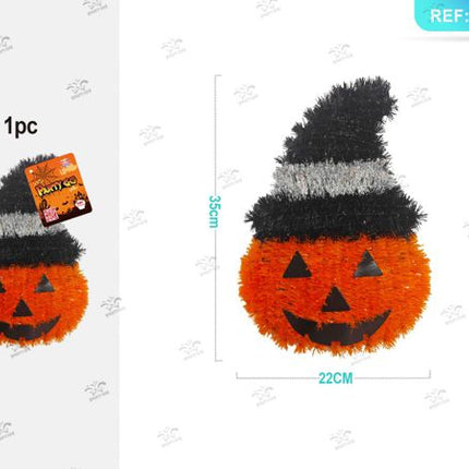 Decoratie pompoen piatta met cappello halloween 1st.