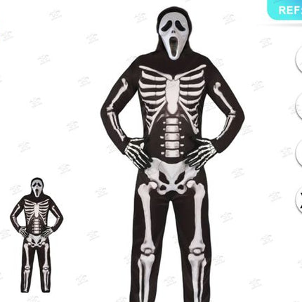 Heren skeletkostuum 1set (maat l)
