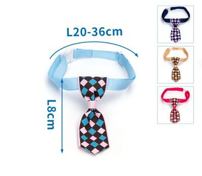 Huisdierenstropdas met ruitpatroon 20-36 cm - 4 kleuren