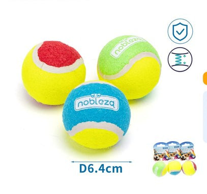 Elastische tennisbal 6,4 cm - 3 kleuren assorti