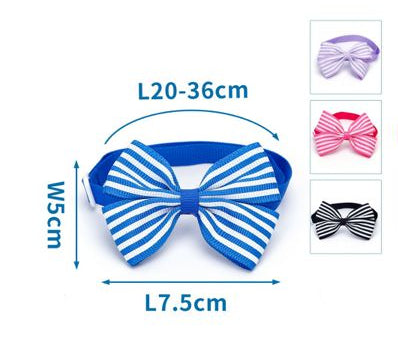 Gestreepte huisdierenstrikdas 20-36 cm - 4 kleuren assorti