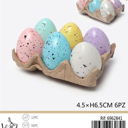 Decoratieve eieren 6,5x4,5 cm – 6 stuks