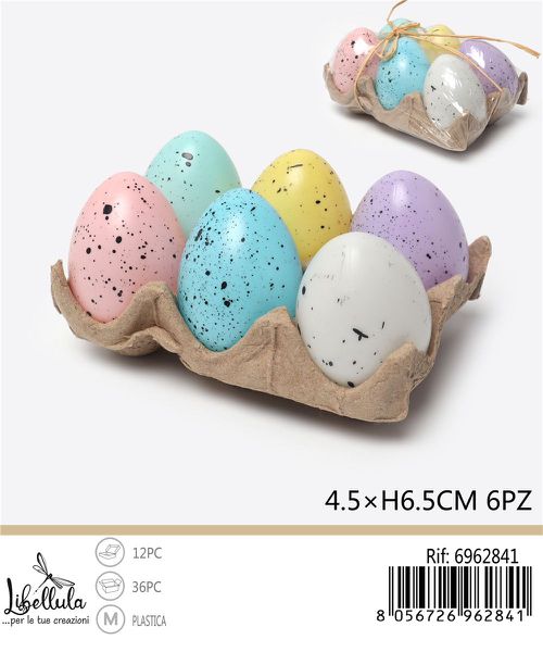 Decoratieve eieren 6,5x4,5 cm – 6 stuks
