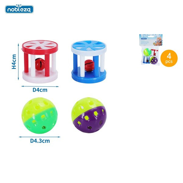 Plastic kattenspeelgoedset - 4 stijlen assorti