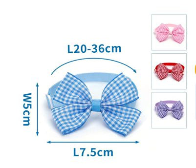 Geruite huisdierenstrikdas 20-36 cm - 4 kleuren