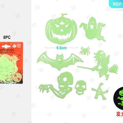 Fosforescerende stickers met punto adesivo halloween 8st.