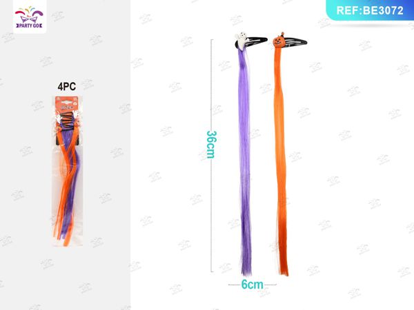 Decoratieve pruikclip halloween 4st.