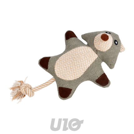 Extra sterk pluche hondenspeelgoed beer met pieper 38 cm – grijs