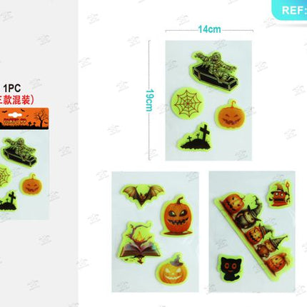 Fluorescerende gelistickers met halloweenprint (met