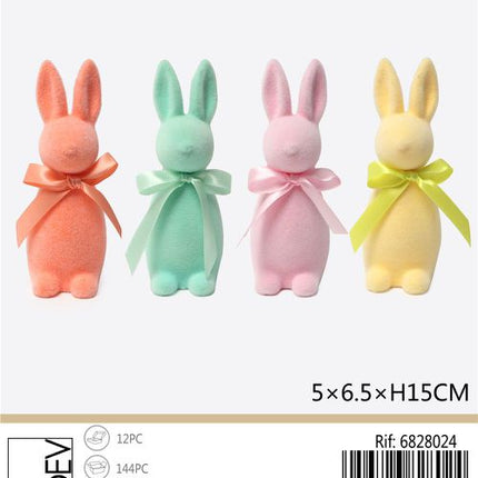 Decoratief konijn 5x6,5x15 cm – assorti