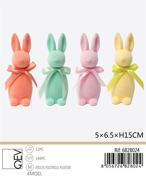 Decoratief konijn 5x6,5x15 cm – assorti