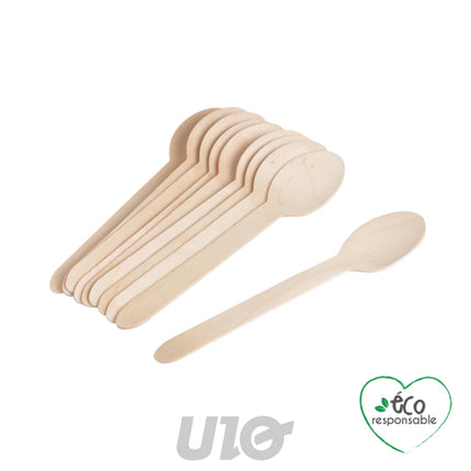 Houten lepels 16 cm, 12 stuks