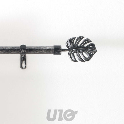 Uitschuifbare gordijnroede 19 mm 120–210 cm Tropi zwart/zilver