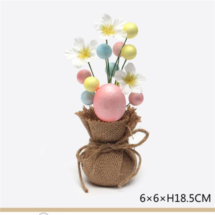 Paasplant in jute pot 6x6x18,5 cm