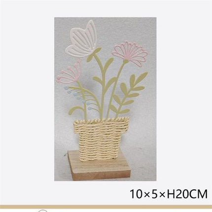 Bloem silhouet met voet 10x5x20 cm