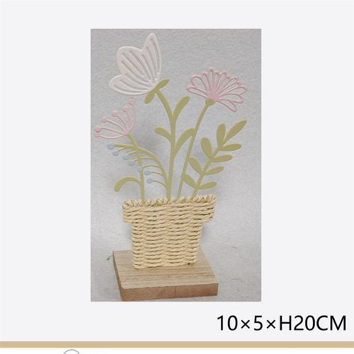 Bloem silhouet met voet 10x5x20 cm