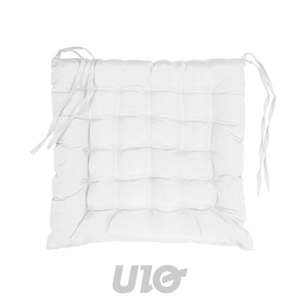 Gewatteerd stoelkussen 40 x 40 cm – wit