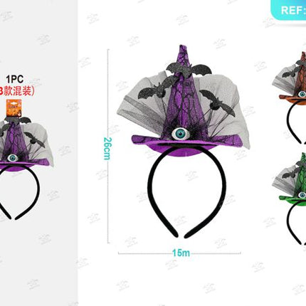 Haarclip halloween (paars/groen/oranje) mi