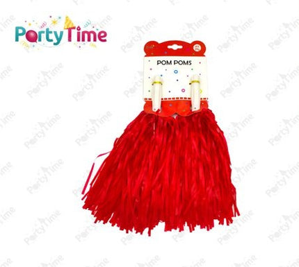Rode pompom feestdecoratie