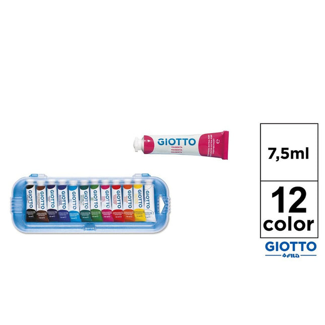 GIOTTO Tempera Verf 7,5 ml – Set van 12 kleuren