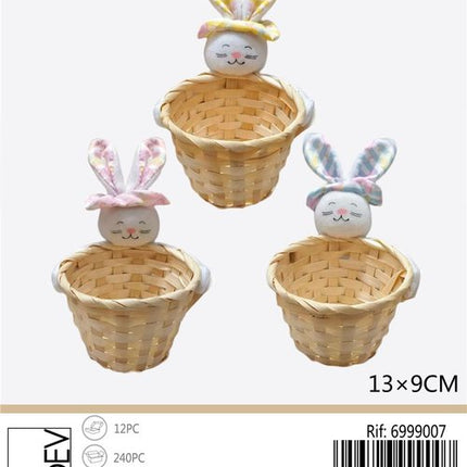 Bamboe paasmandje 13x9 cm – assorti
