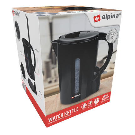 ALPINA Waterkoker 1,7L 2200W zwart