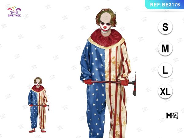 Volwassen clownskostuum halloween 1set