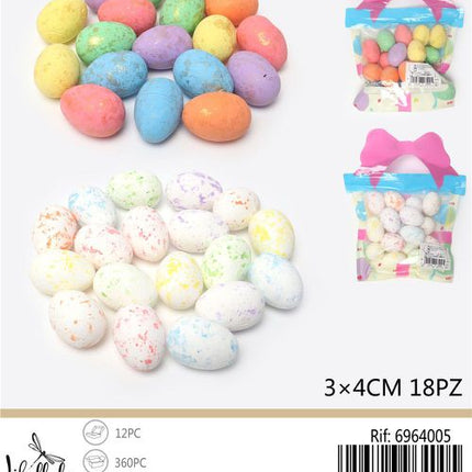 Decoratieve eieren in zakje 3x4 cm – 18 stuks