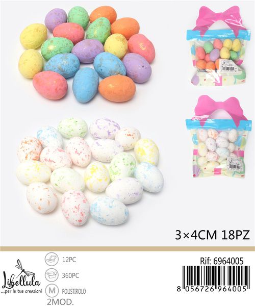 Decoratieve eieren in zakje 3x4 cm – 18 stuks