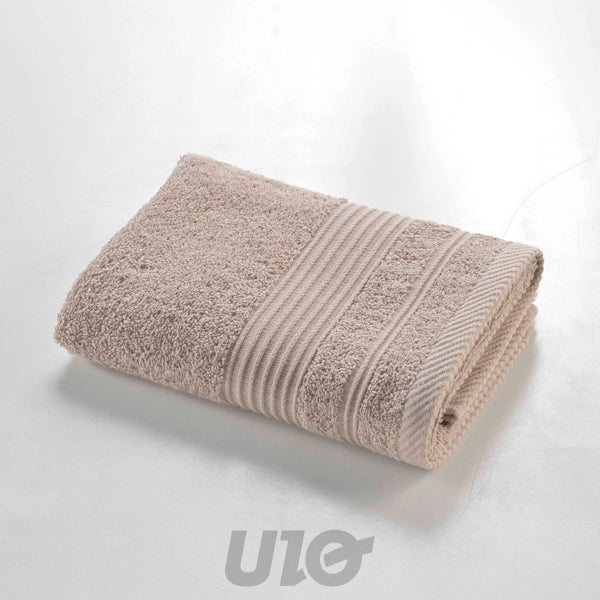 Handdoek 50 x 90 cm katoen badstof taupe