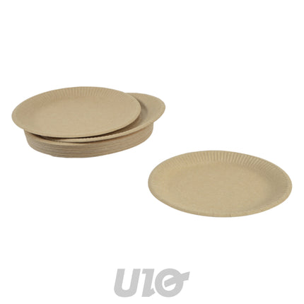 Kraft kartonnen borden Ø 23 cm, 50 stuks