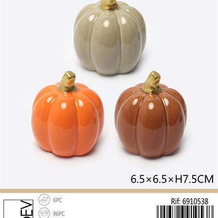 Mini decoratieve pompoenen 7 cm – set van 6