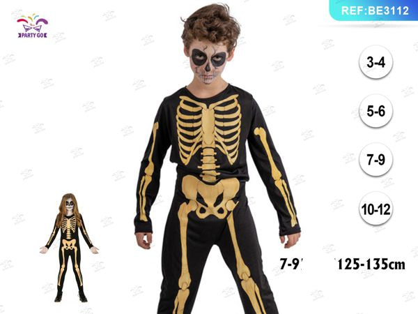 Unisex kinderskeletkostuum 1set (7-9 anni)