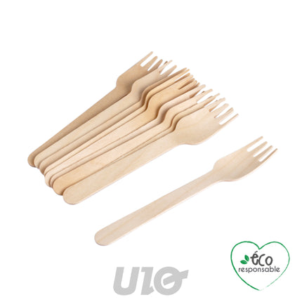Houten vorken 16 cm, 12 stuks