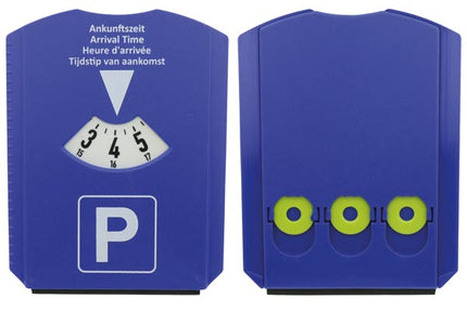 Auto-parkeerschijf – 15 × 12 cm – 4 talen – 3-zijdig