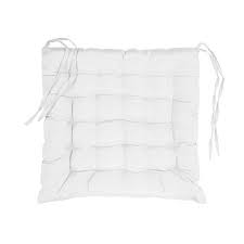 Gewatteerd stoelkussen 40 × 40 cm – Effen polyester – Essentiel – Wit