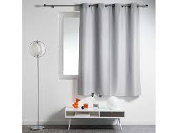 Gordijn met ringen 140 × 180 cm – Effen polyester – Essentiel – Grijs