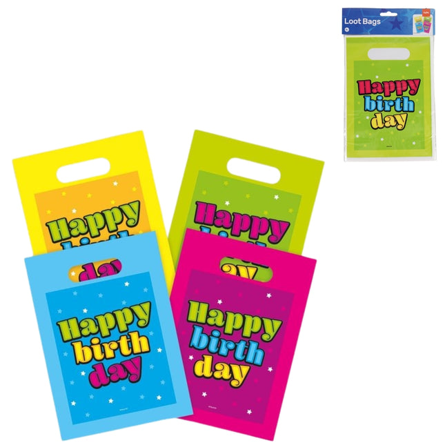 Folat geschenktas Happy Birthday 23 cm – 8 stuks