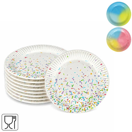 Papieren borden 18 cm – 10 stuks – 3 assorti